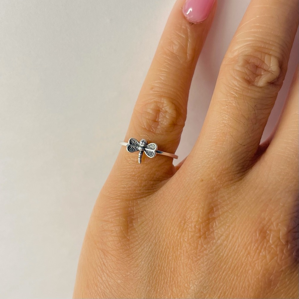 Sterling silver mini dragonfly ring, dragonfly ring, silver dragonfly ring